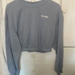 Grayblue color,stretchy waistband at the bottom